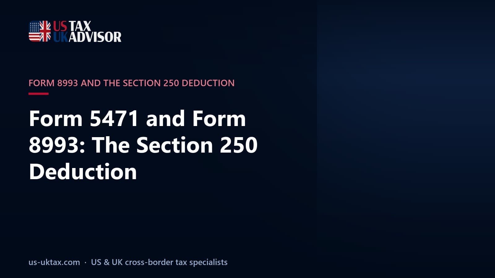 Form 5471 and Form 8993: The Section 250 Deduction