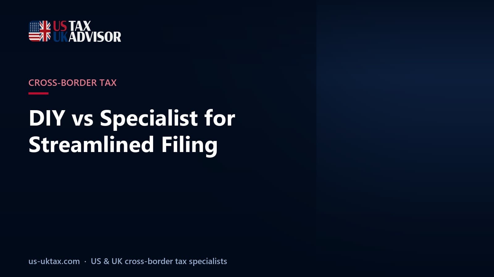 DIY vs Specialist for Streamlined Filing