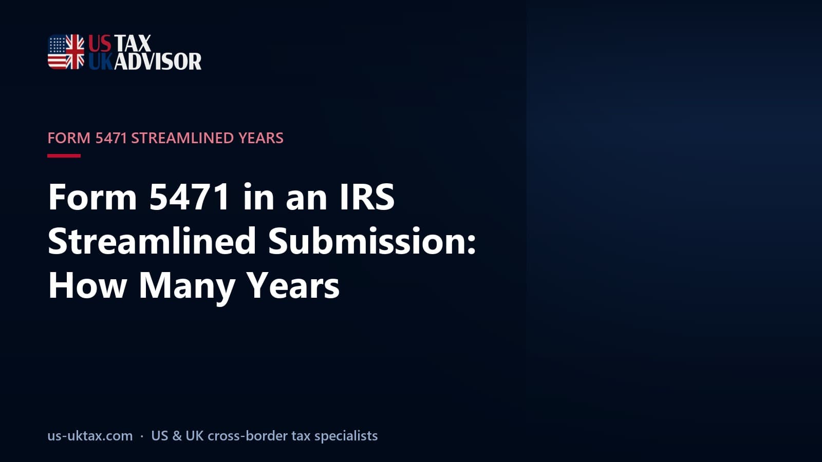 Form 5471 in an IRS Streamlined Submission: How Many Years