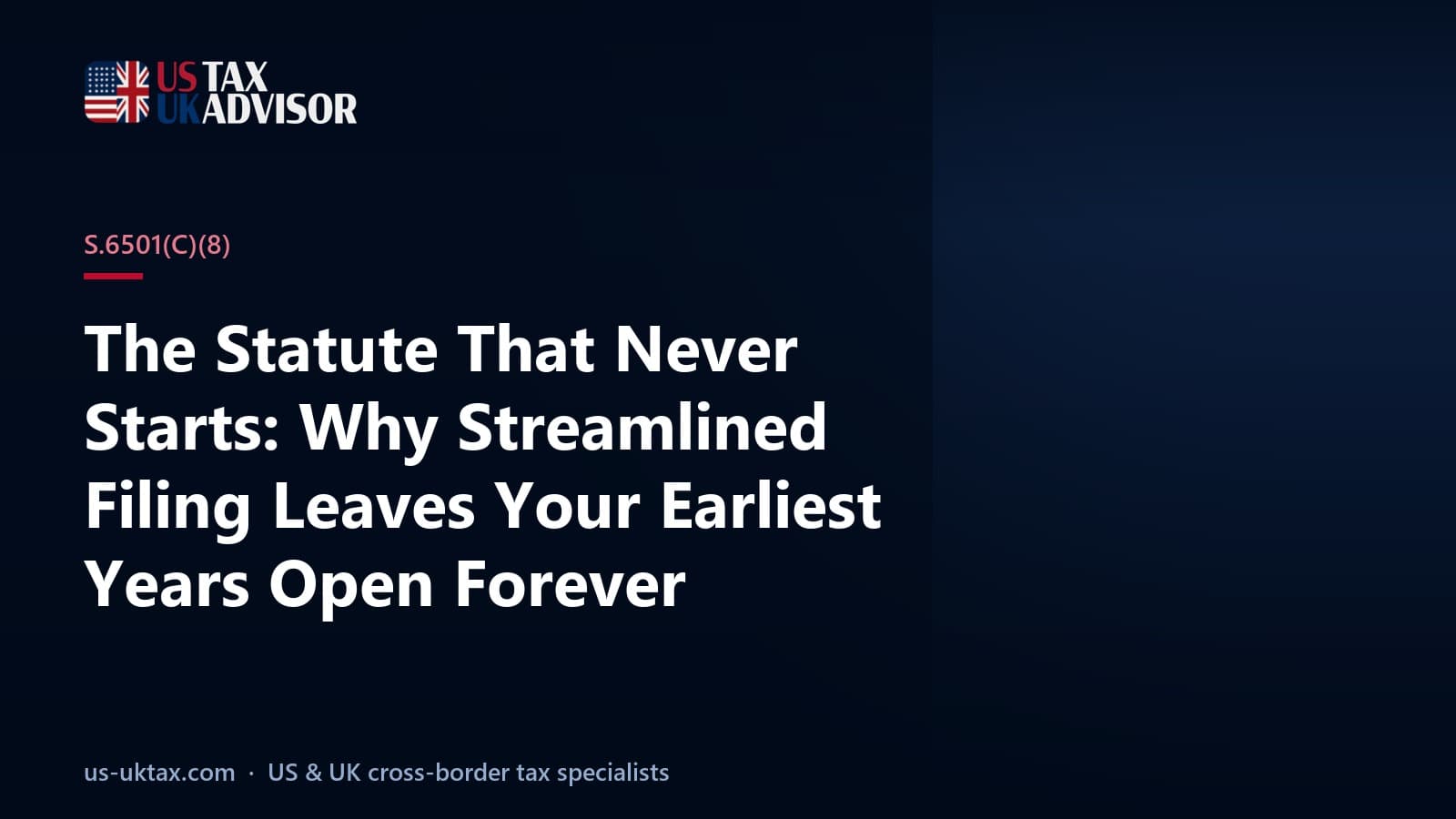 The Statute That Never Starts: Why Streamlined Filing Leaves Your Earliest Years Open Forever